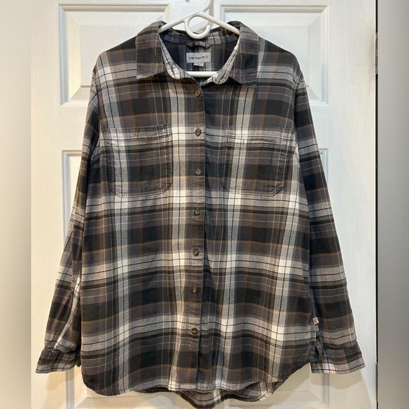 Carhartt Rugged Flex Hamilton Flannel Plaid Shirt Outdoor Work Wear Women Sz 1X - Picture 1 of 9